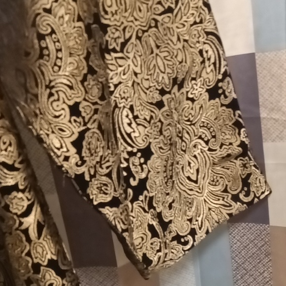 FINAL PRICENWOT Coldwater Creek black/gold mock neck foliage/floral print jacket - Picture 7 of 14